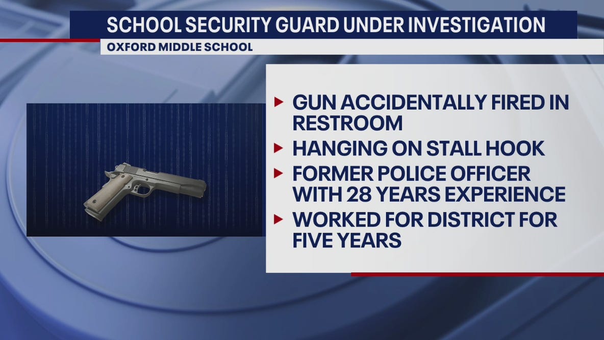 Security guard's gun fires accidentally in Oxford Middle School restroom